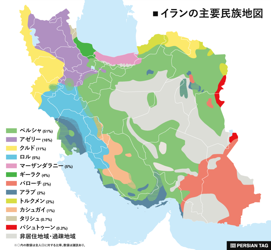 イラン旅行_イランの民族地図