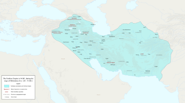 イランの歴史_アルサケス朝の勢力図